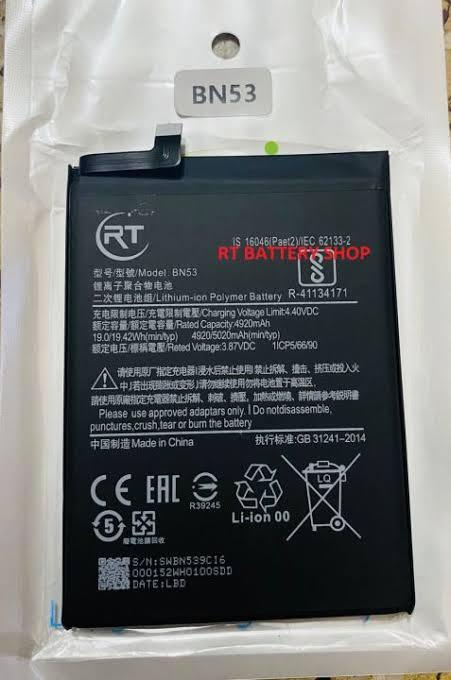 Mobile Battery for XIAOMI BN53 Battery For XIAOMI REDMI NOTE9 PRO MAX