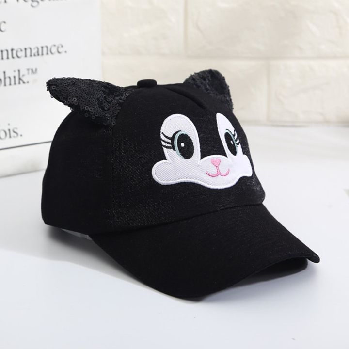Summer%20Children's%20Caps%20New%20Cute%20Cartoon%20Cat%20Ear%20Girls%20Hats%20Adjustable%20Baseball%20Cap%20For%20Kids%20Children%20Girl%20Sun%20Hat%202-8%20Years%20-%20Image%204