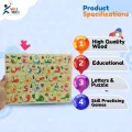 Arabic Wooden Alphabet Puzzle Board For 1-5 Years Old Girls and Boys For Learnin.
