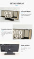 LED Mirror Digital Projection Alarm Clock Table Electronic Clocks Brightness Adjustment with nice material.