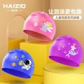 Swimming Cap Silica Cap ChildrenPuSwimming Cap Coated Cartoon Canvas Cap Children's Swimming Equipment Swimming Cap Set. 