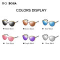 OQ BOGA 6 Styles Fashion Unisex Retro Cat Eye Frame Polarized Sunglasses Women Men Eye Protection Metal Full Rim Anti-UV Sun Glasses UV400.