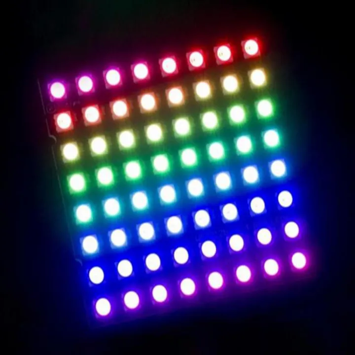 WS2812 Rainbow LED 5050 RGB 8x8 4Bit 16Bit 25Bit 64Bit Rainbow LED Precise Lamp Panel Module 5V LED Ring Lamp - 318071056