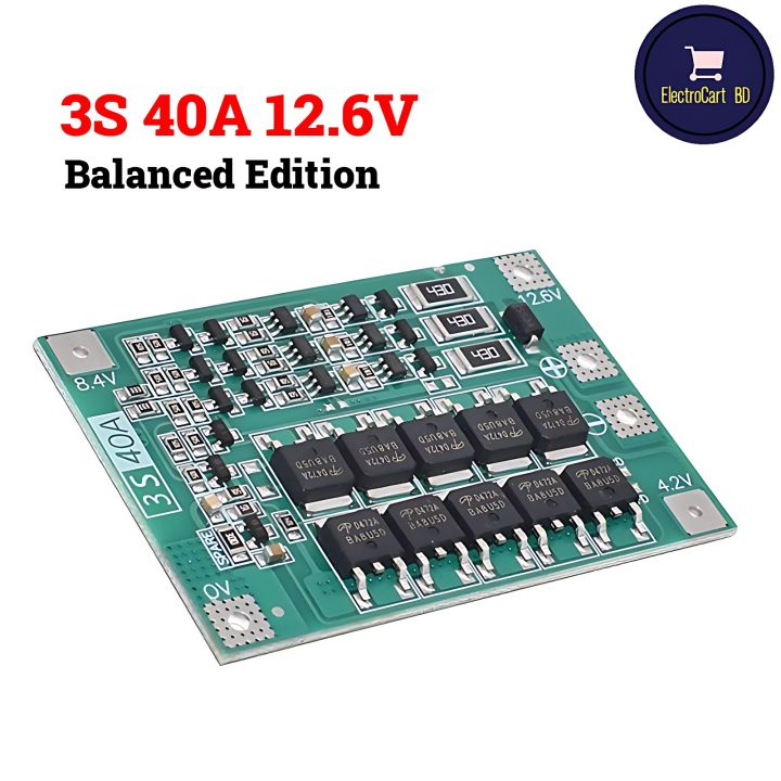 3S 40A Li-ion Lithium Battery Charger Protection Board BMS Balance Edition - Tools, DIY & Outdoor - Modern and Trendy