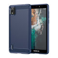 Nokia C2 2nd Edition Carbon Fiber Camera Protection  Soft Mobile Back Cover Blue Color for Nokia C2 2nd Edition. 