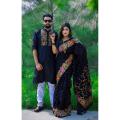 Eid Dhupiyan Silk Sharee and Cotton panjabi For Combo Couple Dress. 