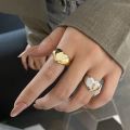 Luxury Gold Silver Heart Rings for Women Metal Ring. 