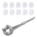 Bung Caps Includes 10 Thread Caps Drum Bung Hole Cap with Drum Wrench Drum Plug Bung Wrench for 15/30/55 Gallon Drum Reusable. 
