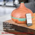High Quality 500ml Aromatherapy Essential Oil Diffuser Wood Grain Remote Control Ultrasonic Air Humidifier with 7 Colors Light. 