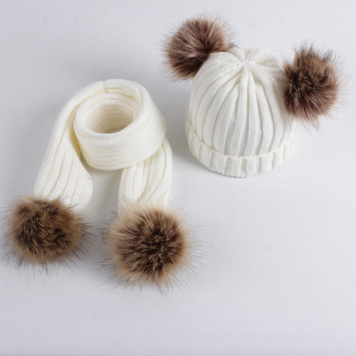 Women Winter Scarf Lady Shawls   Pompom Scarves Thick Warm Headband Blanket Female Hat Scarf