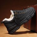 2022Winter Worker Boot Men's Low-Top Casual Warm with Velvet Thick Cotton Shoes Mid-Top Tide All-Matching Snow Boots Ankle Boots. 