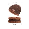 2PCS Men Beanie Hat Scarf Set, Winter Soft Warm Wool Lined Thick Knitted Lining Cap+Circle Scarf Kit, For Men&Women.