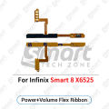 Infinix Smart 8 Power on / off Switch Button Side Volume Up Down Buttons Flex Cable Replacement Parts.
