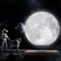 Creative 3D Magnetic Levitation Moon Lamp Night Light Rotating LED Floating Lamp Home Decoration. 