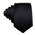 Business Black Silk Ties For Men Classic Solid High Quality Woven Pocket Square Cufflinks Sets Party Formal Designer Barry.Wang. 