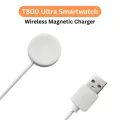T800 Ultra Smartwatch Wireless Charger - Magnetic USB Charging Cable for T800, T900 & Ultra Smartwatches (White).