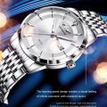 DGSenpi Watch Automatic Non-Mechanical Watch Diamond Waterproof Double Calendar Business Men.