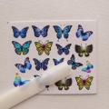 Blue Butterfly Nail Art Stickers Water Transfer Slider Decals Manicure DIY Decoration Spring Summer Nails Sticker.