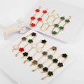 ALINFA Luxury Large Five-leaf Flower Four-leaf Clover Bracelet Gold Silver Bracelet Natural Stone Shell Bracelet Charm Bracelet.