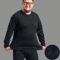 Extra-large size underwear 300 pounds plus fat plus autumn clothes and autumn pants set plus velvet and thickened high-end men's thermal underwear. 