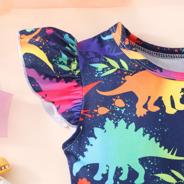 GC%20Baby%20Girls%20Summer%20Casual%20Skirt%20Toddler%20Fly%20Sleeve%20Cartoon%20Dinosaur%20Print%20Dress%20Round%20Neck%20A%20Line%20Dresses%20-%20Image%208