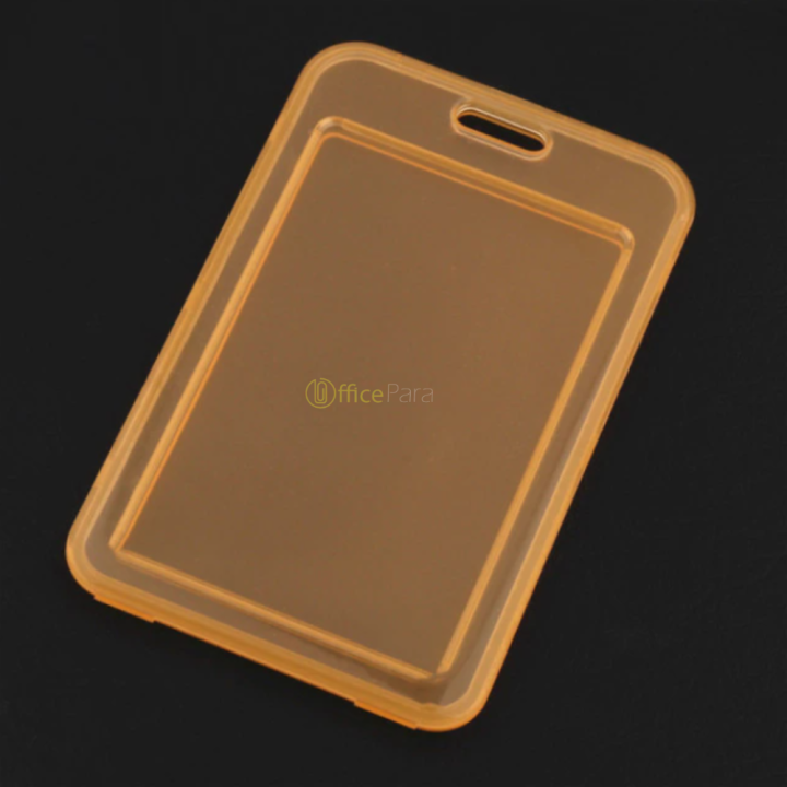 Two Side Transparent Orange Credit Card ID Card Holder