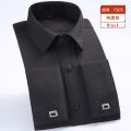 Quality Gentle Formal Mens French Cuff Dress Shirt Men Long Sleeve Solid Striped Style Men's Shirts Cufflink Include Plus Size. 