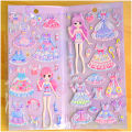 Cartoon Children GIRL'S 3D Bubble Sticker Princess Replaceable Sticker High Quality Sponge Doll.