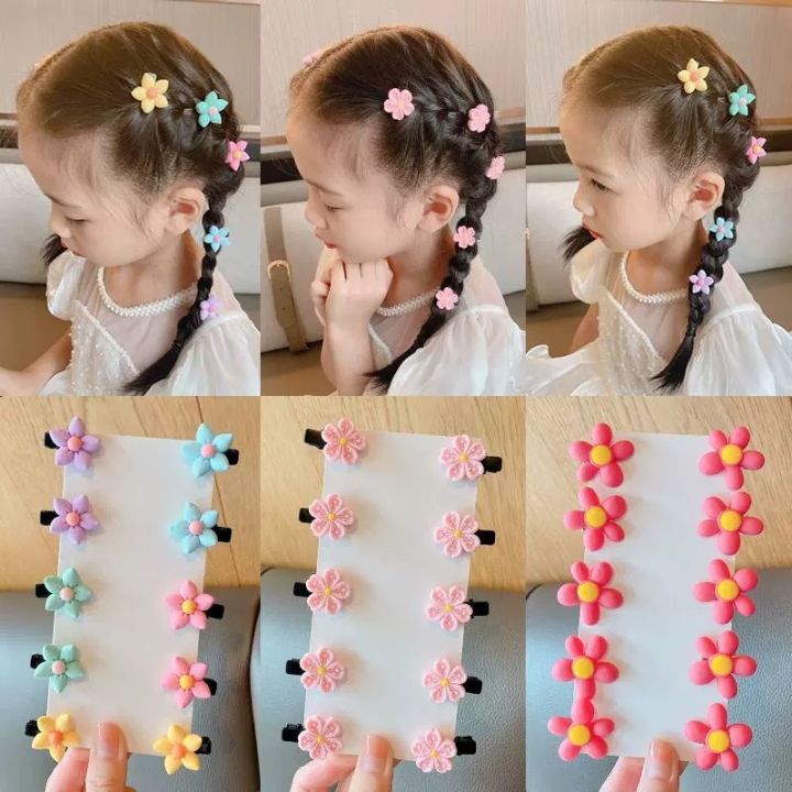 TrendyTrades 10Pcs Set Boxed Clips Korean Cute Cartoon Small Hair Clip Girl Broken Hair Small Grab Clip Baby Bangs Clip Hair Pin Hair Accessories Kids