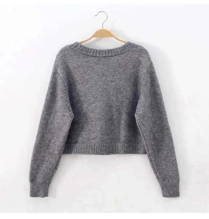 Autumn%20Winter%20Short%20High%20Waist%20Solid%20Color%20Sweater%20Women%20Single-breasted%20Knit%20Cardigan%20Small%20Sweter%20Women%20Jacket%20New%20Top%20Femme%20-%20Image%206