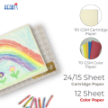 Art & Craft Book – (36/27 Sheets Total) – with 12 Color paper inside – DIY Activity Book for Kids – Drawing, Cutting, School Projects, Creative Fun. 
