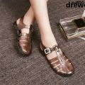 Closed Toe Sandals Transparent Crystal Shoes Shoes Ma Pingluo Rain Boots ︸ Plastic Heel Gel Shoes Cool Sling Flat Top Summer Women's Plastic ~.