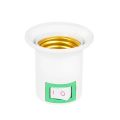 1PC LED Light Holder Bulb Adapter Converter Socket EU Plug PBT PP To E27 ON/OFF White Lamp Base. 