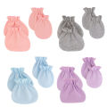 5pcs/lot Newborn Baby Cotton Beanies Hospital Hat and Mittens Set Solid Candy Color Stretchy Infant Warm Cap Gloves 0-1 Years Ol. 