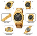 SKMEI Dual-Display Electronic Watch With Luminous Waterproof Steel Strap Fashion Business Wristwatches For Men 1816. 