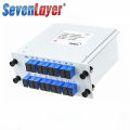 Computer Connetor Network Fiberhome 1-2 1-4 1-8 1-16 SC UPC Optical Fiber Splitter Cassette Box Plug-in Type Optical PLC Splitter All Blue.