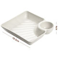 HelloWorld Serving Plate Smooth Edges Compartment Design Snack Tray. 