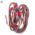 1 Pair of Roller Skates Shoes Lace Shoes Strings for Hocky Flag Pattern.