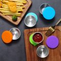 Stainless Steel Condiment Containers With Leakproof Silicone Lids Kids Sauce Dipping Cups Mini Dips Food Storage For Lunch Box Picnic Travel Bento Sauce Container. 