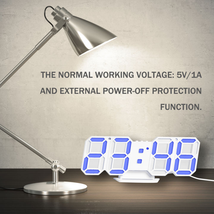 3D Led Digital Clock Electronic Table Clock Alarm Clock Wall Glowing Hanging Clocks - Clock