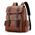 Leather Shoulder Backpack Waterproof Men Retro Large Capacity Casual Business Laptop Bags for Students Schoolbag Travel Fashion. 