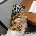 Luxury Korean Plating Rhombus Glitter Rhinestone Crystal Bracelet Chain Phone Case for iPhone 11 12 13 14 15 Pro Max Back Cover. 