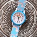【Hannah Martin Store】2022 New Rainbow Cloud Printed Silicone Band Children's Watch Girl Cartoon Quartz Watch watches boys girl.