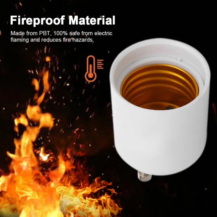 Migeet%204%20Pcs%20GU24%20to%20E26%20E27%20Adapter%20LEDs%20Light%20Bulb%20Holder%20Socket%20Converter%20PBT%20Fireproof%20Material%20GU24%20Pin%20Base%20Fixture%20to%20E26%20E27%20Standard%20Screw-in%20Socket%20-%20Image%203