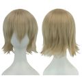 12 Inches Unisex Short Cosplay Hair Party BOB Wigs with Bangs Silver Halloween Costume Wig. 