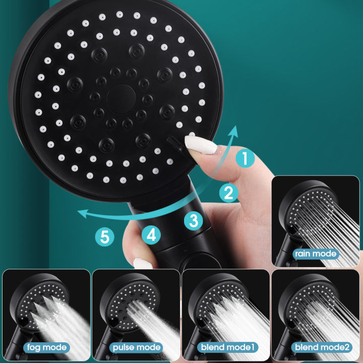 1/2%20Pcs%20Five-speed%20High%20Pressurized%20Handheld%20Shower%20Head%20Supercharged%20Shower%20Nozzle%20Water%20Saving%20Hand%20Shower%20Bathroom%20Accessories%20-%20bathroom%20accessories%20-%20Image%202