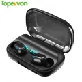 Wireless Bluetooth Earphone IPX7 Waterproof Smart Touch Earbuds Headset LED Display Headphone with 1800mAh Charging Box. 