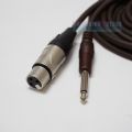 1/4 Inch TS Male to XLR Female Cable Unbalanced 6.35mm Mono to XLR Mic Cable 4N OFC Conductor Dual Shielding Noise Free Cable 1.5M.