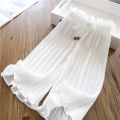 Baby Girls Waist Flare Trousers Summer Children Wide Leg Pants Kids Girl Loose Pants Toddler Pleated Ankle-length Pants. 