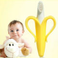 Baby Teether Toys BPA Banana Teething Ring Silicone Chew Dental Care Toothbrush Nursing Beads Gift For Infant. 